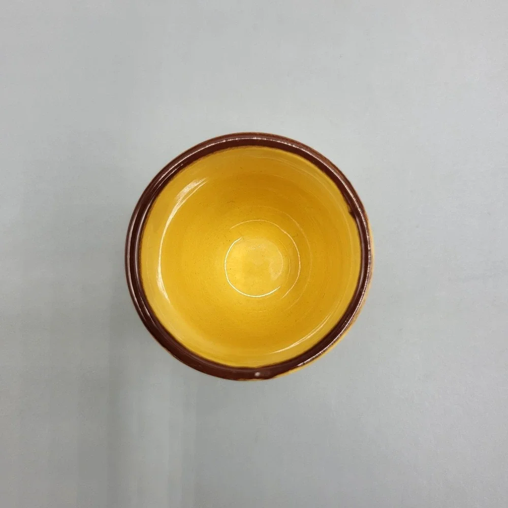 Vintage Pier 1 Yellow Ceramic Egg Cup Pedestal Base 2.75